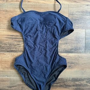 J. Crew Navy Convertible Halter Strapless Monokini